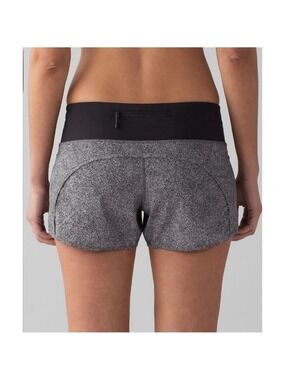 Women's Lululemon Run Times Athletic Shorts Size 4 Black and White